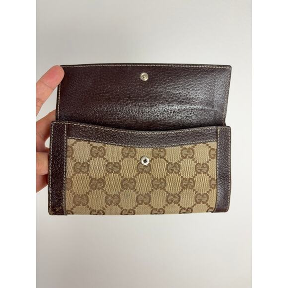 B82 Gucci GG Canvas Bifold Long Wallet Monogram Authentic Maximalist Logo - Picture 3 of 14